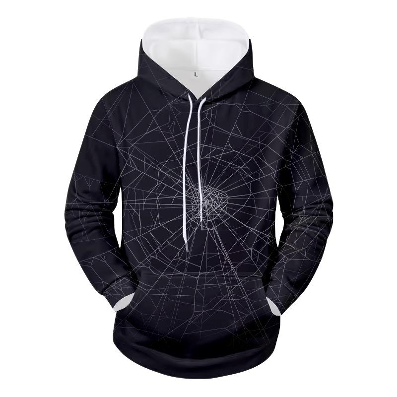 Весна и осень Cross Border Новый мужской 3D-принтованный повседневный персонализированный свитер с капюшоном Whirlpool