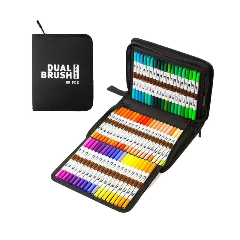 60/72/80/100 Цветов Акриловая Ручка Акриловый Маркер Ручка для Рисования Двойной Наконечник Кисть для Поделок Росписи Камней Стекла