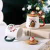 New Merry Christmas Mug Gift Box Ceramic Red Green Cup Spoon Set Party Accessories Wooden Lids Coffee Cup Teaspoon Home Use