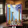 1PC  Freemason Poster Masonic Symbols  Soft Comfortable Throw Blanket Suitable All Seasons Great Gift Idea Home Office Travel
