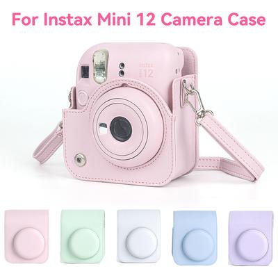 Чехол для камеры Instax Mini 12, мягкий защитный чехол из искусственной кожи, дорожная сумка для пленочной камеры Fujifilm, сумка с плечевым ремнем