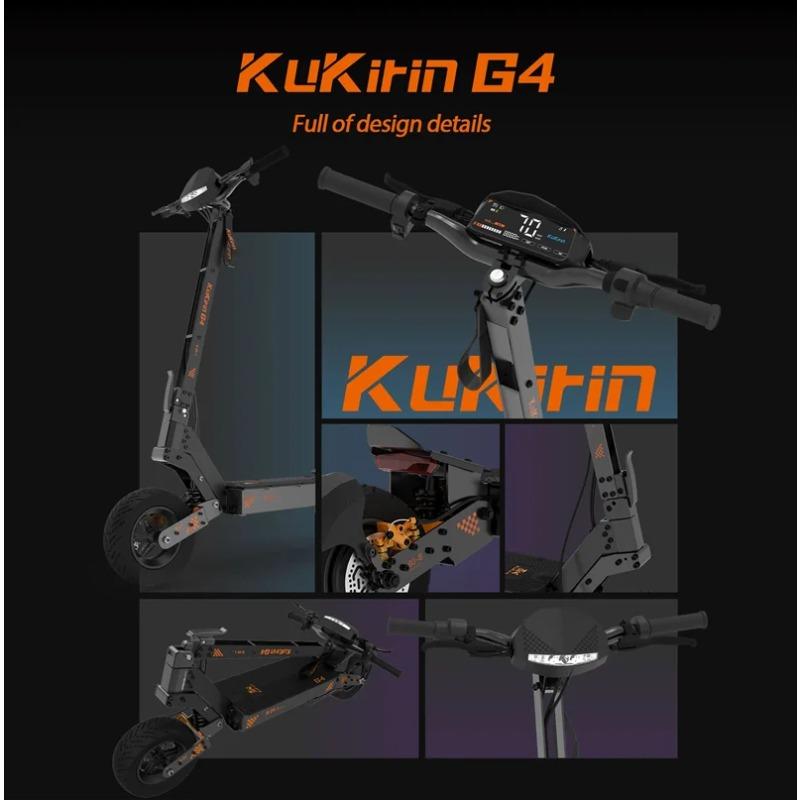 Склад в ЕС Электросамокат KuKirin G4 2000 Вт Мотор 60 В 20 Ач Аккумулятор 75 км Максимальный запас хода 70 км/ч Максимальная скорость 11" Внедорожные вакуумные шины