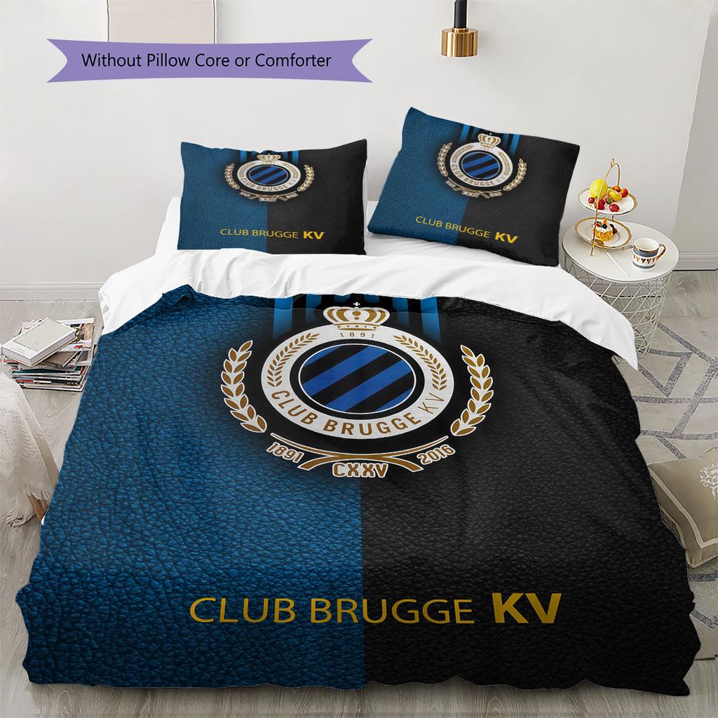 Club Brugge KV Pattern Bedding,Quilt Set Quilt Cover Pillowcase Home Birthday Gift(1 * duvet cover + 2 * pillowcase, without core)