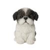 Ubia Sitting Shih Tzu, Black and White, 10.3 X 7.5 X 10.5 Cm, Doll Figurine, Animal Ornament, Garden Decoration, Dog, H16592