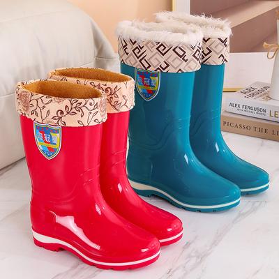 Новые водонепроницаемые высокие резиновые сапоги для женщин 2025 года, нескользящие и износостойкие взрослые водные туфли для женщин