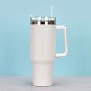 1 Set 1200ml Coffee Cup with Handle 304 Stainless Steel Straw Cup Car Insulated Tumbler