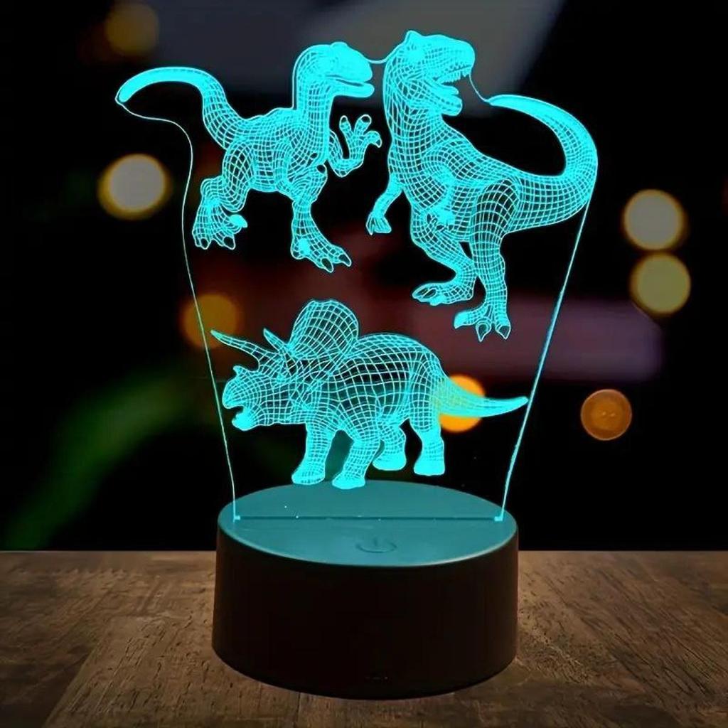 Night Light Lamp Dinosaur 3D Lamp Acrylic Night Light Decorative Decorations 19cm