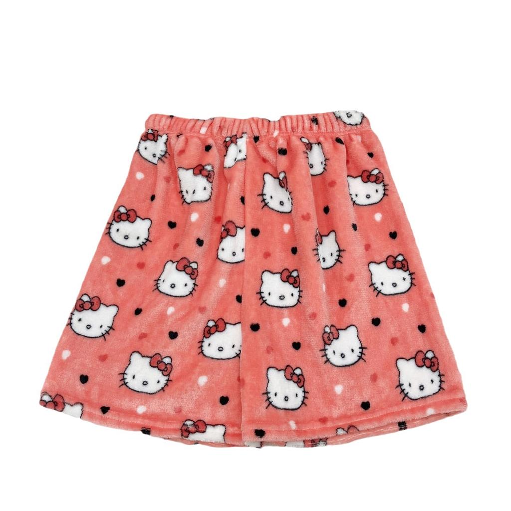Women's Cartoon Flannel Loose Fit Elastic Waist Lounge Shorts Summer New Style Comfy Casual Sleep Shorts