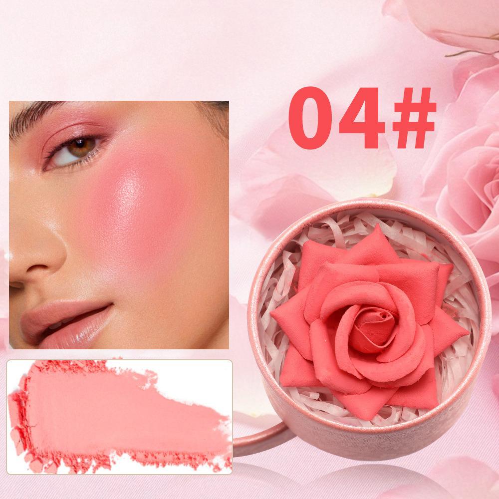 Одноцветный 3D лепестковый цветок румяна хайлайтер перламутровый Highloss Face Brightening Outline Contour Rouge Shimmer Makeup Gift