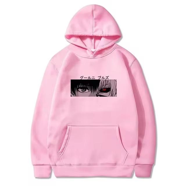 2024 Осень/Зима сплошной цвет Женская унисекс толстовка из чистого хлопка с капюшоном аниме Tokyo Ghoul Kaneki Ken Eye Printed Outdoor Sports Hoodie