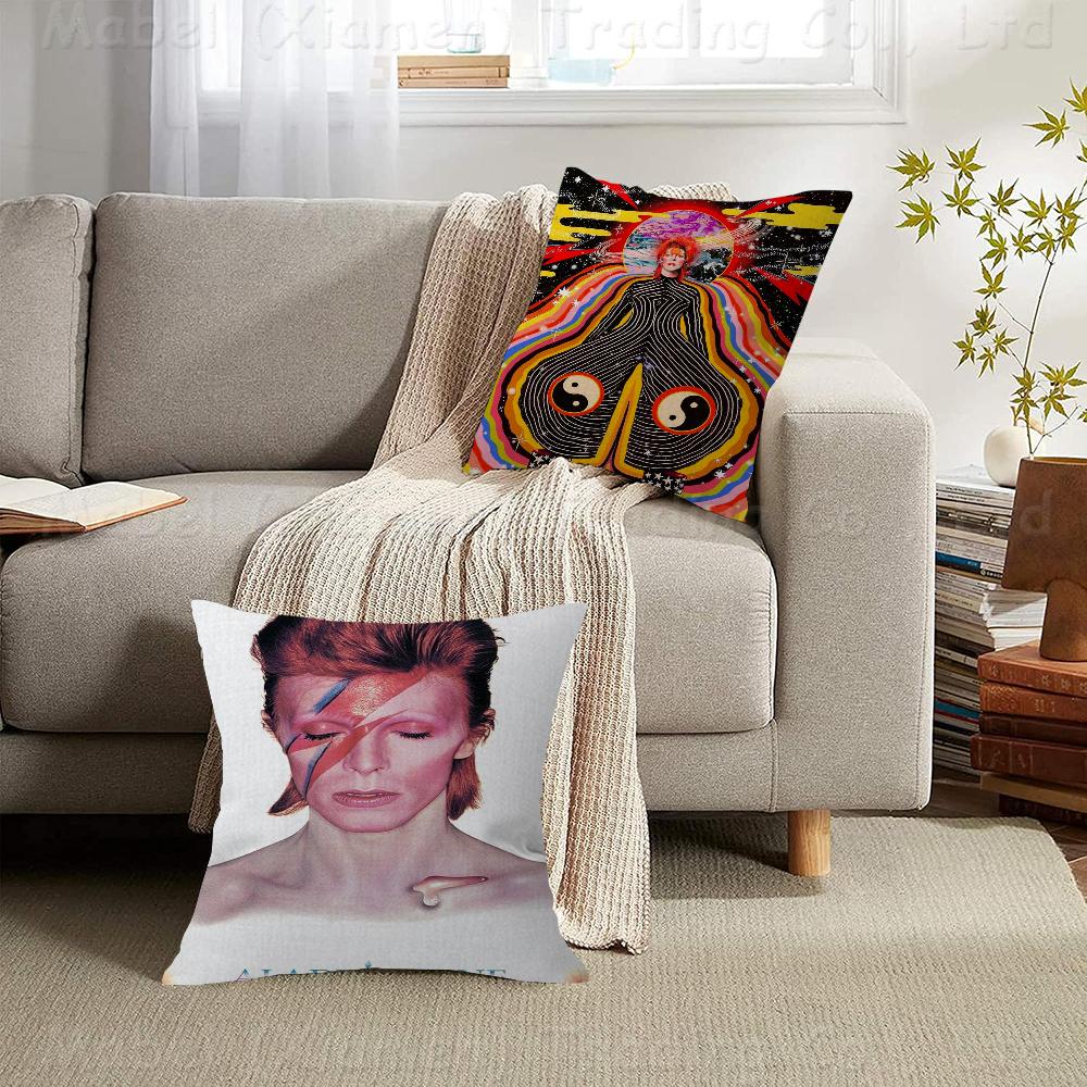 British Rock Singer David B-Bowie Personalized Picture Text Home Decorative Pillows Household Gifts 45x45cm