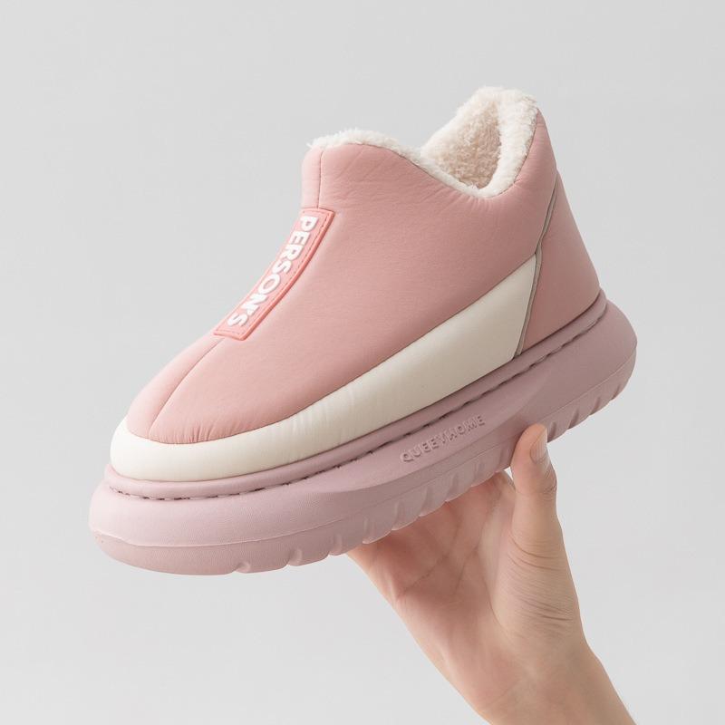 Winter Women's Warm and Anti Slip Bag with Cotton Slippers and Soft Soles for Home and Indoor Use Thick Soled Cotton Shoes for Women