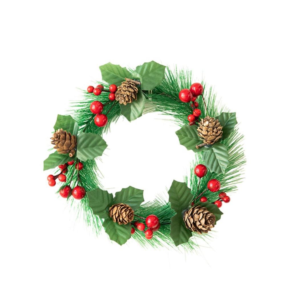 Pinecone Christmas Garland Artificial Flower Candlestick Wreath Christmas Decor
