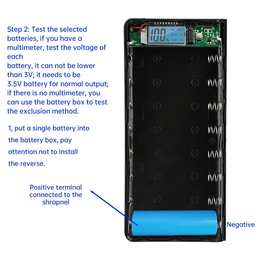Корпус Power Bank для 8*18650 аккумуляторов, без пайки, для зарядки и хранения, 5V, двойной USB Type C, держатель аккумуляторов для смартфона
