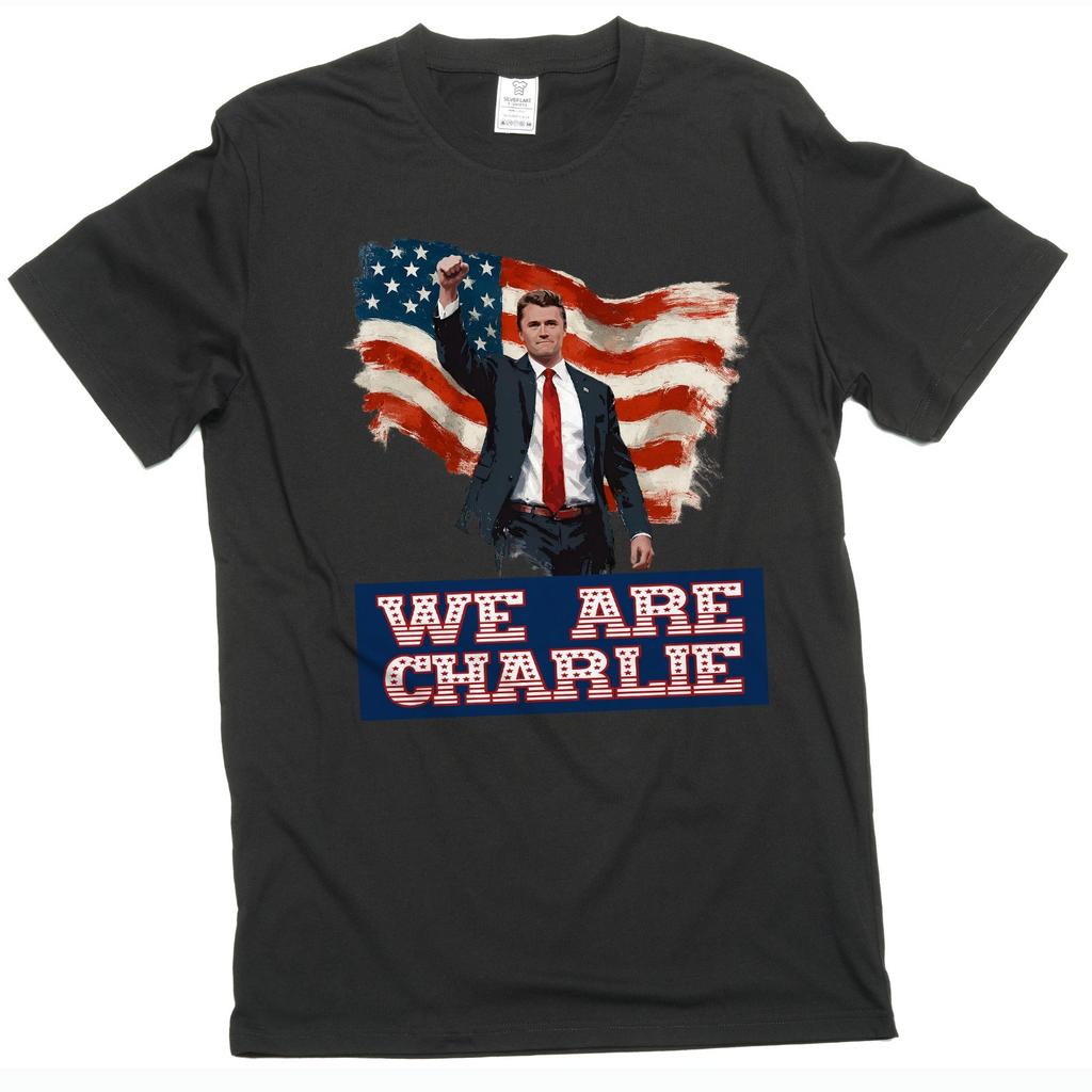 C.K T-Shirt Mens Womens Tees Top Charlie Kirk memorial We are Charlie Patriotic USA Tee Shirt