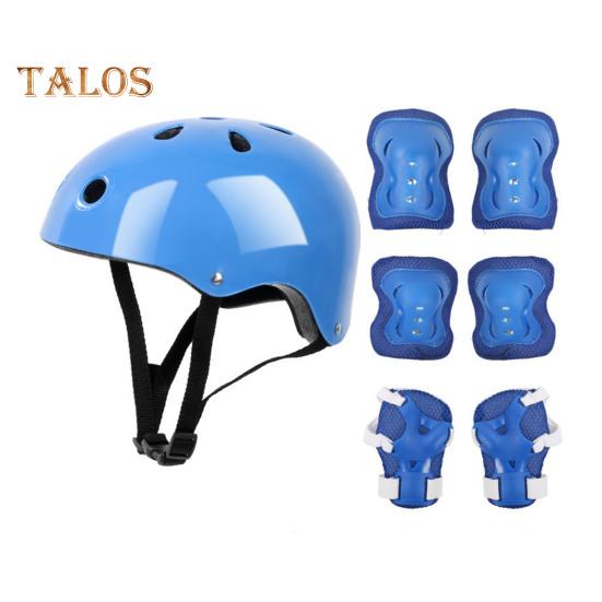 7 шт./компл. детский комплект защитного снаряжения для катания на роликовых коньках, скейтборде, велосипеде, самокате, регулируемый шлем, наколенник, налокотник, защита запястья