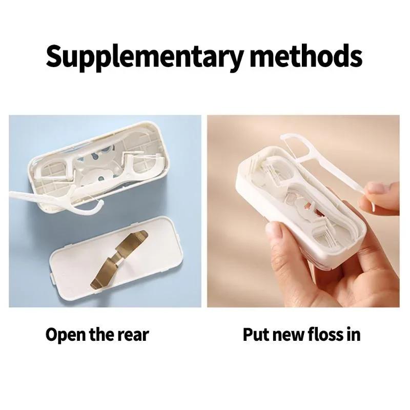 Бытовой Портативный Пластиковый Автоматический Портативный Бокс для Хранения Зубной Нити Очиститель Практичный Для Путешествий Кемпинга Ухода за Полостью Рта Зубная Нить