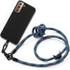 Lanyard Case for Samsung Galaxy S21+ - S21 Plus Black Shockproof Anti-Scratch with Removable Blue Lanyard
