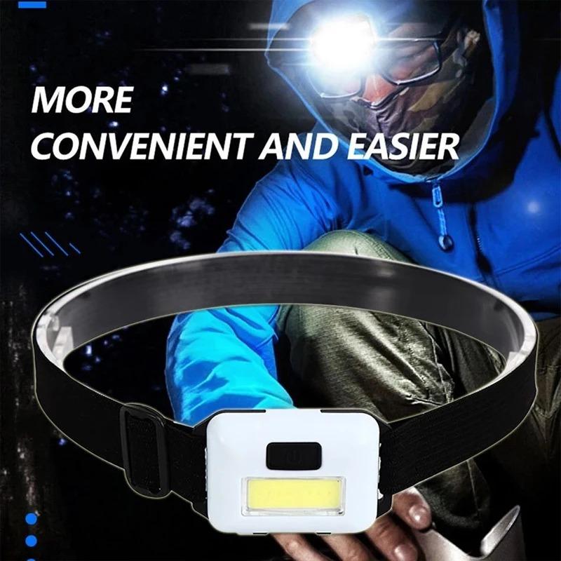 Мини Портативный COB Светодиодный Налобный Фонарь 3 Режима Открытый Водонепроницаемый Ночная Езда Рыбалка Налобный Фонарь Питание от Батареек (нет батареи) передняя фара