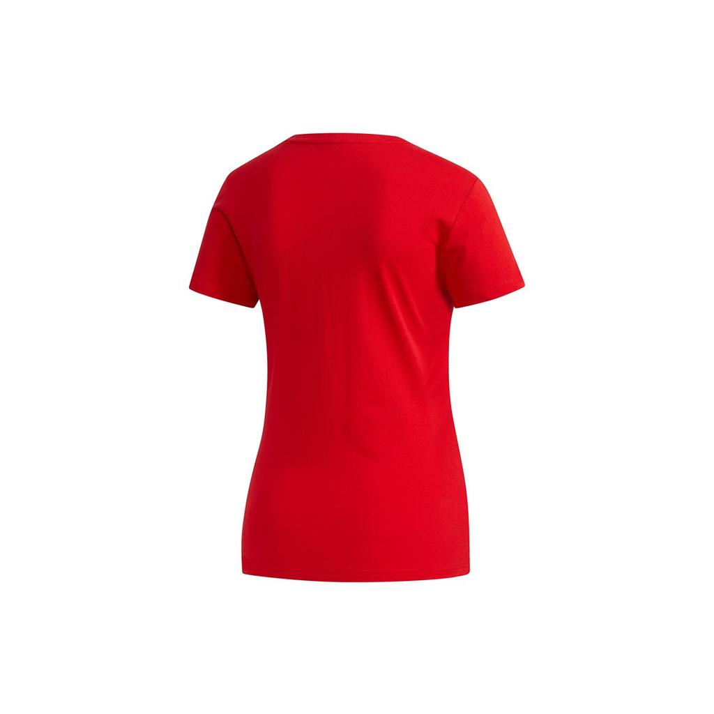 Adidas Neo Essentials Круглый вырез с логотипом и принтом Спортивная футболка с коротким рукавом Женские футболки Красные FP7867