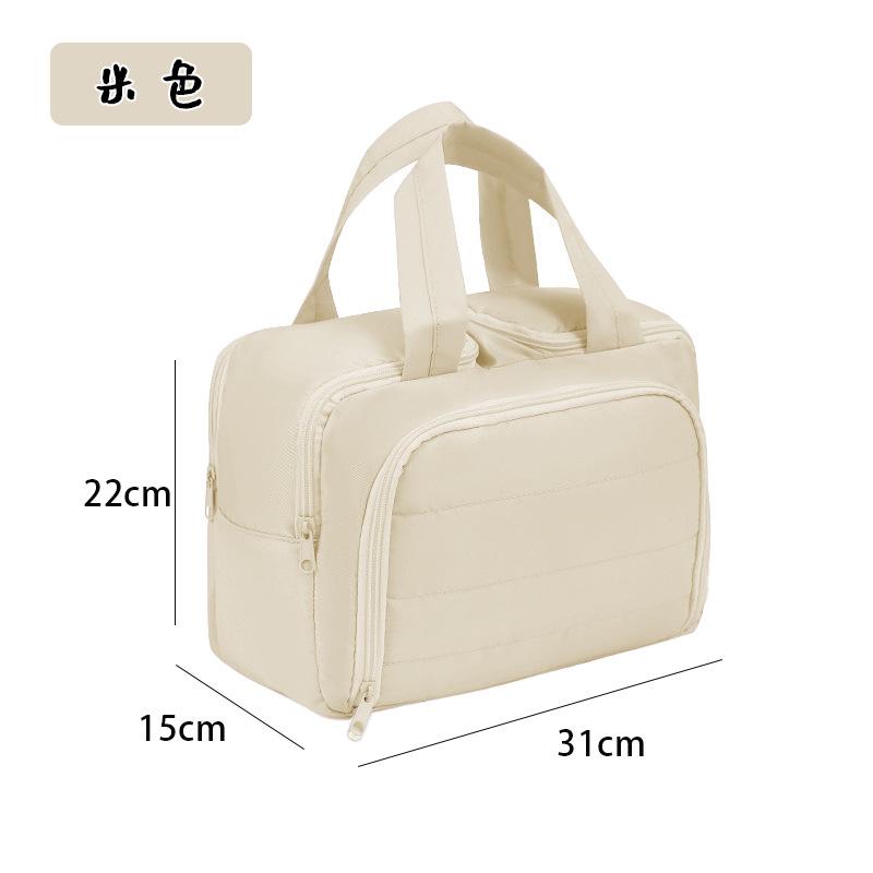 Large Travel Makeup Bag 180° Wide Opening Toiletry Organizer Water-Resistant Padded Cosmetic Case With Handle For Full-Size Bott