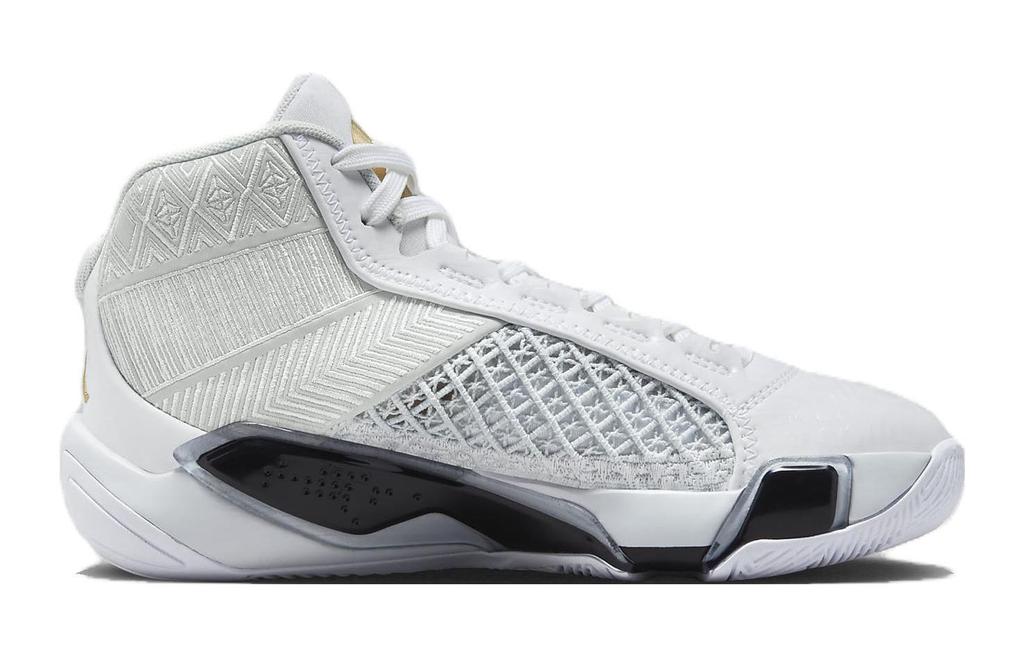 Jordan Air Jordan 38 Abrasion Resistant High top Children's Basketball Shoes White Black FN8277-100