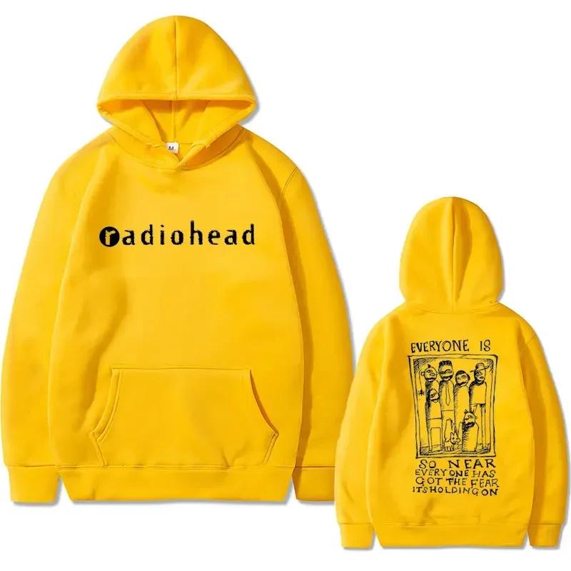 British Rock Band Radiohead's Printed Hoodie Men's Fashion Casual Retro Hoodie Gothic Streetwear
