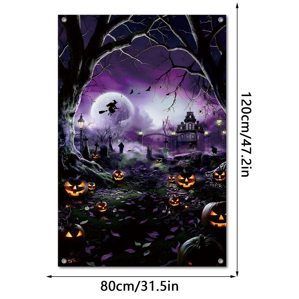 Large Size Fake Window Banner Hanging Design Horror Hanging Cloth Home Decoration