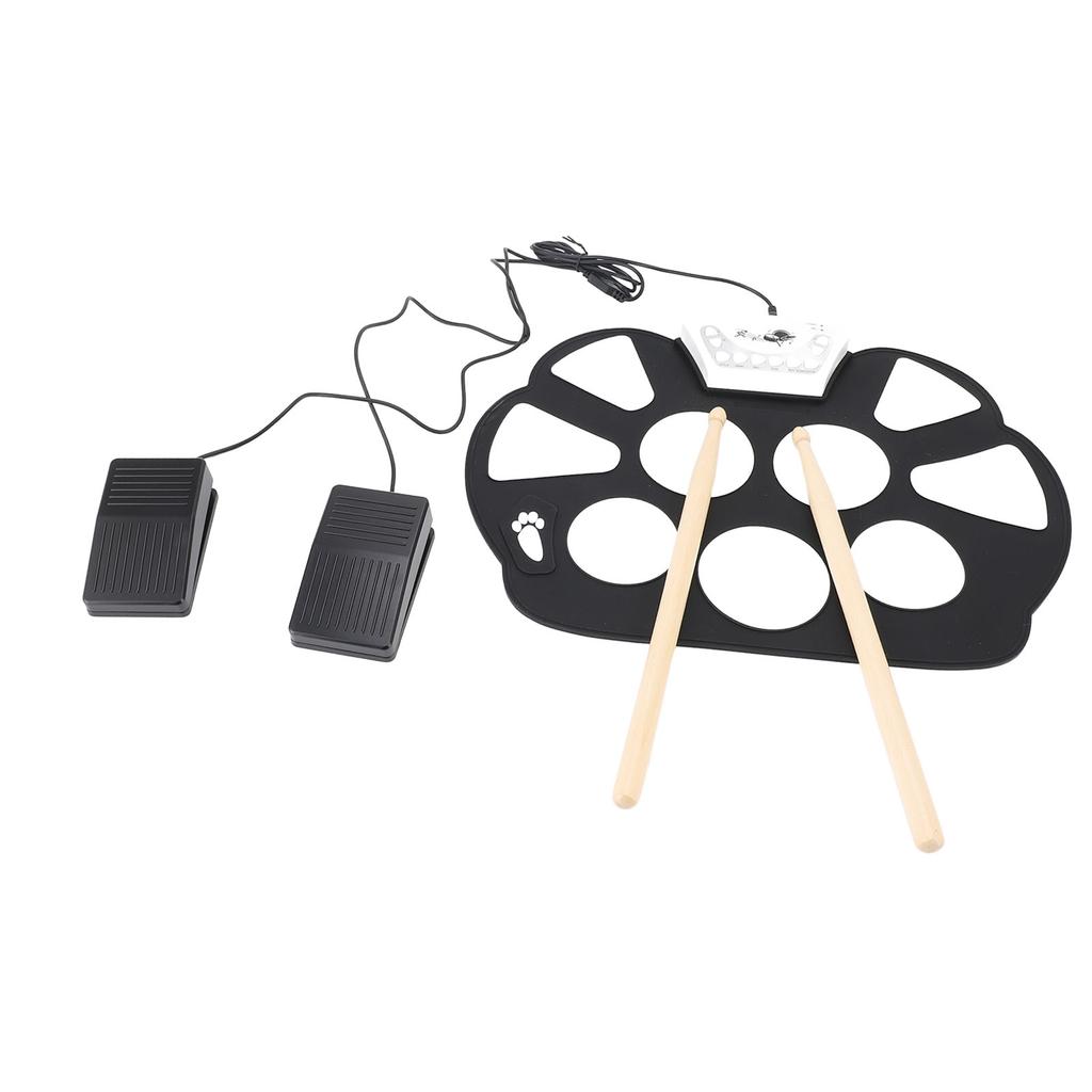 Hand Rolled Drum Pad Portable Electronic Drum Pad Foldable Silicone Hand Roll Electronic Drum Jazz