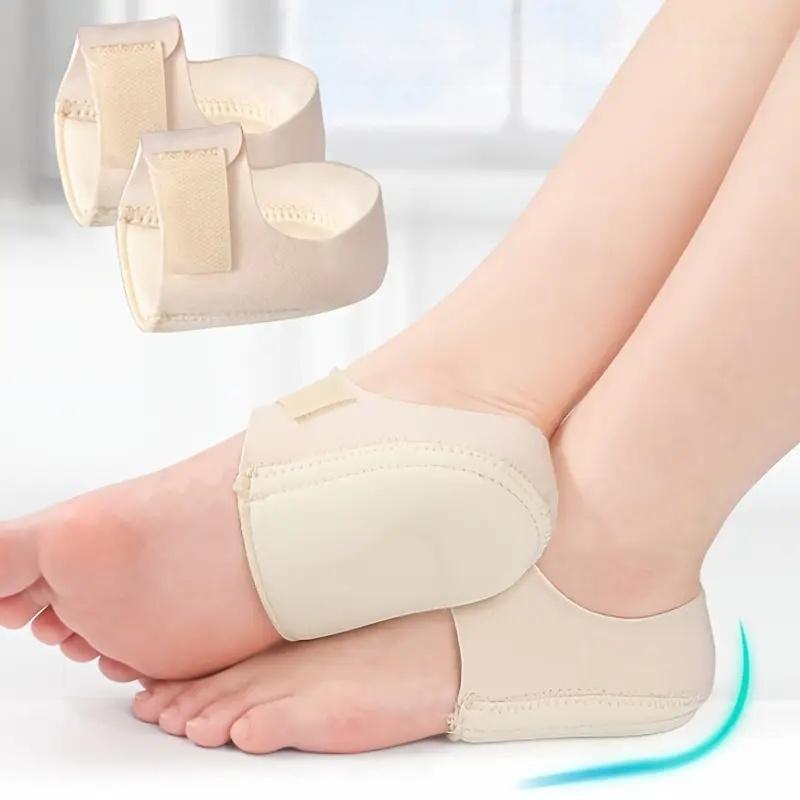 Амортизирующие накладки на пятки, тканевые стельки для облегчения боли в ногах, регулируемый дизайн с волшебной лентой, (1 пар)