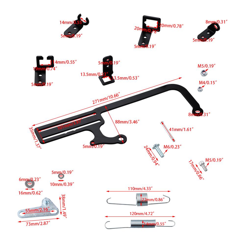 Throttle Cable Mount Bracket Cable Mounting Kit For EZ‑EFI For Automatic Transmission TV Cables GM 700R4 Transmissions Black