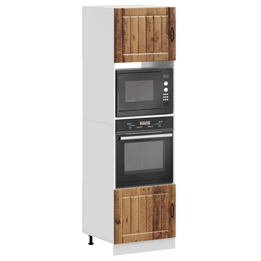 2 Piece Oven Surround Cabinets Lucca Collection Rustic Wood Effect Particleboard