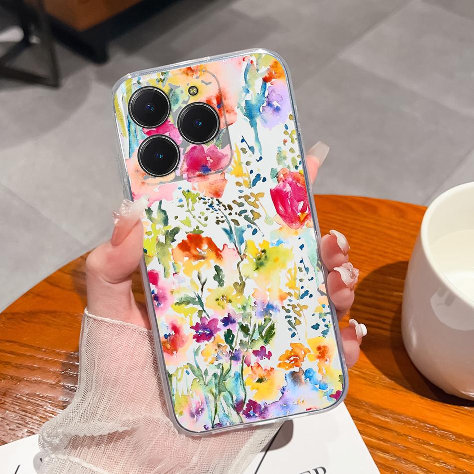 Simple Creative Case For Realme C63 C61 Transparent Back Cover For Realme C 61 C 63 Soft Slim Silicone Shockproof Funda Bumper