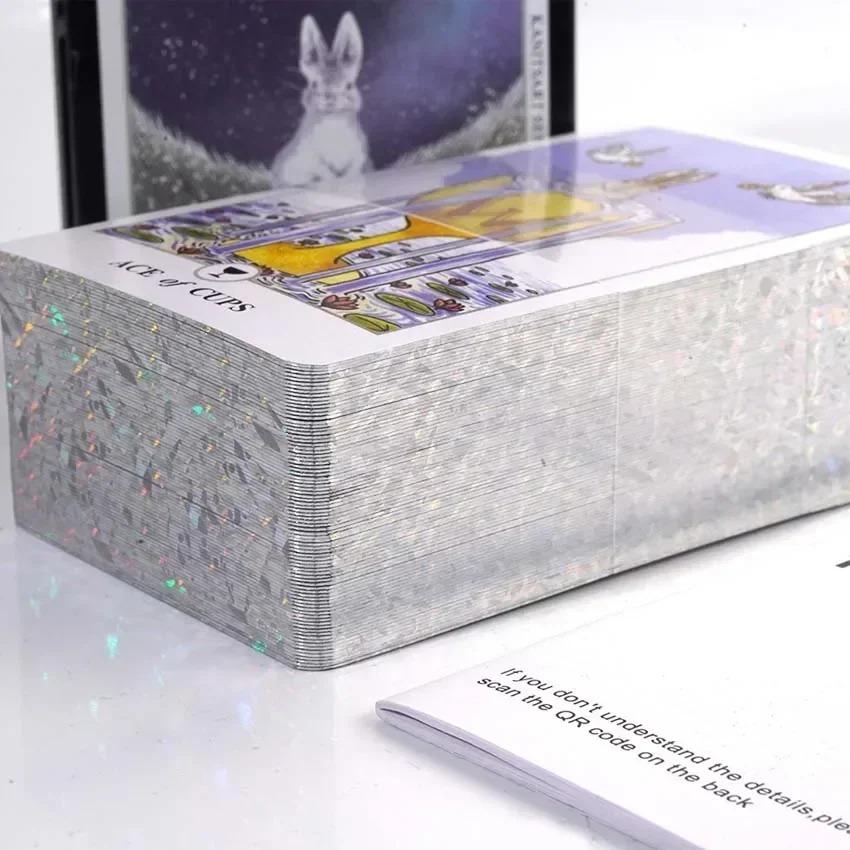 Lunalapin Rabbit Tarot Жестяная коробка Карточная игра 78 шт. Карты Таро Веселая настольная игра для семьи, друзей, вечеринки