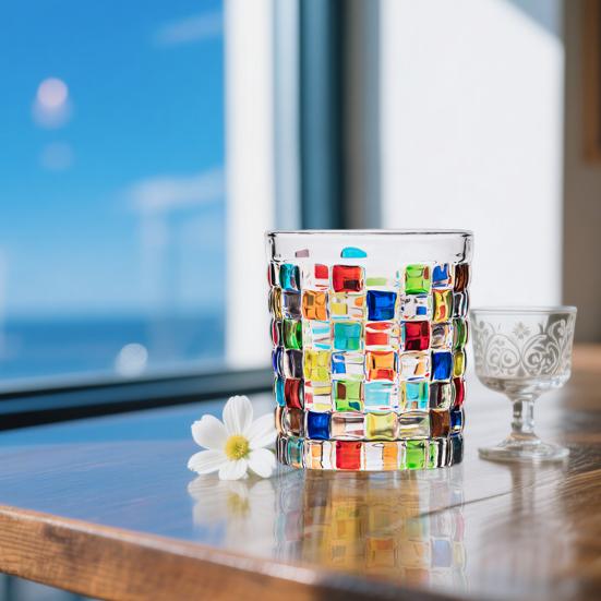 Красочные расписанные вручную стаканы для виски в готическом рок-стиле, бокалы для вина из ослепительного цветного натрий-кальциевого стекла