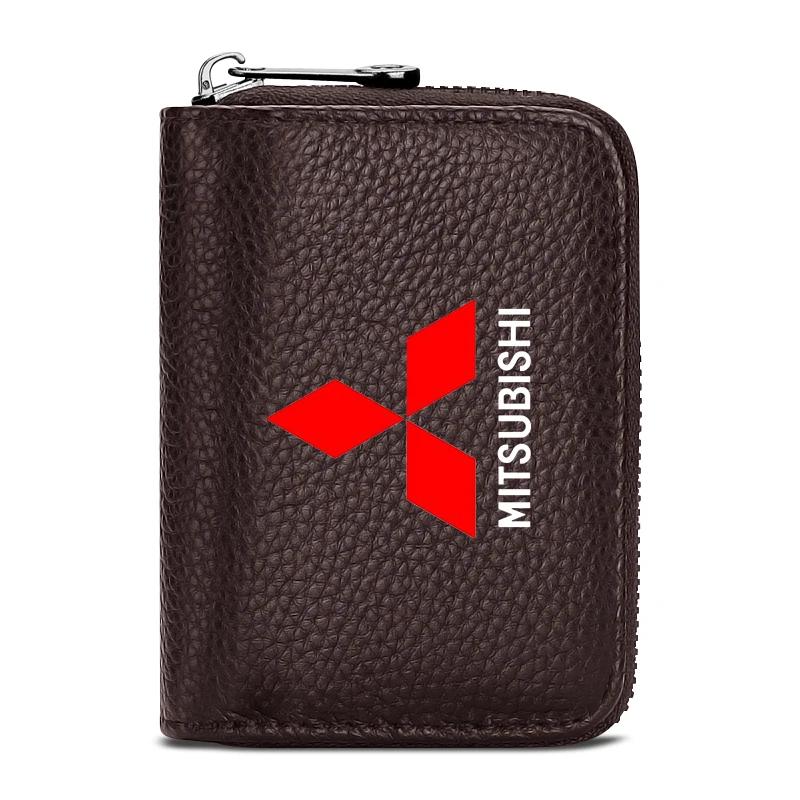 cxbkdv1 Genuine Leather Car Driver's License, ID Card, Bank Card Wallet For Mitsubishi Lancer Ralliart 10 3 9 EX Outlander 3 ASX L200