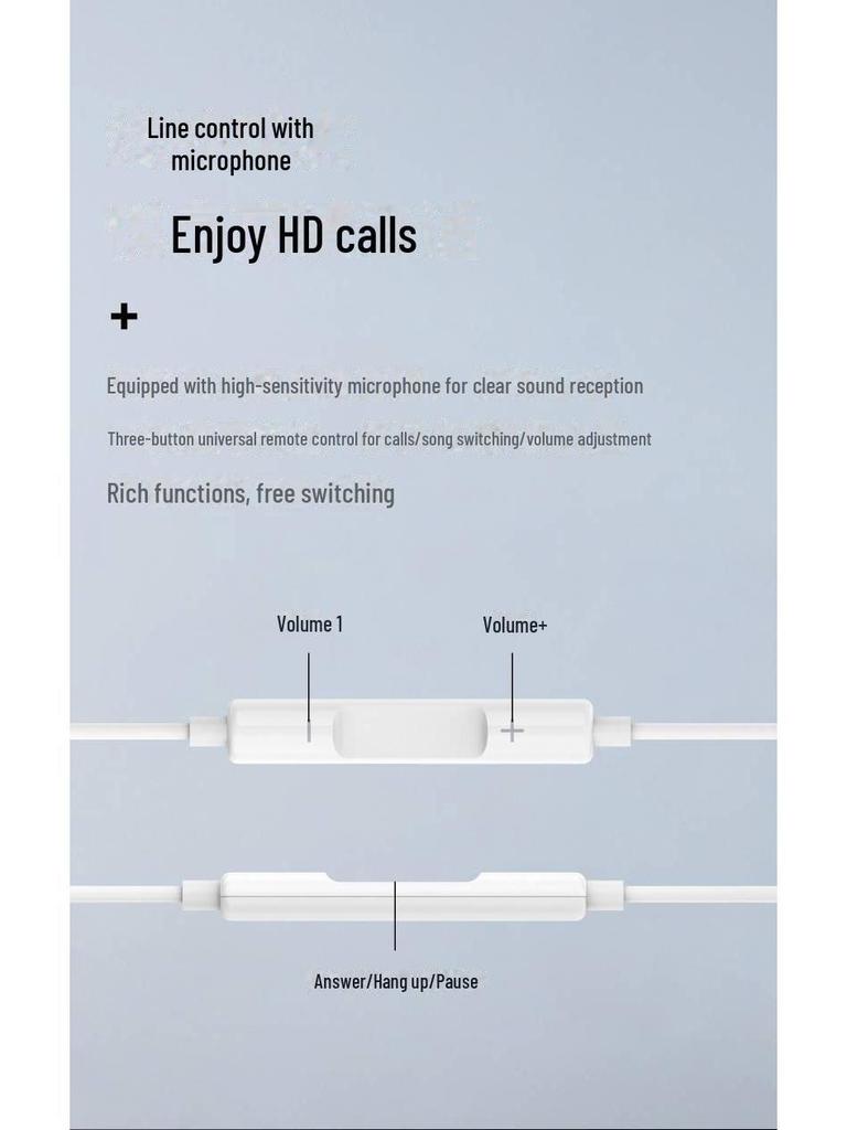 PISEN Наушники-вкладыши с шумоподавлением и микрофоном, проводные 3,5 мм, глубокие басы, двухканальные