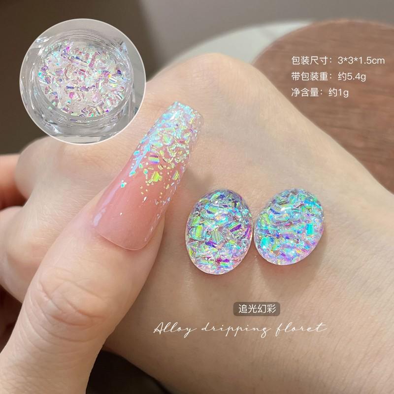 Glitter Nail Art Sequins Box Set High Shine Iridescent DIY Decorations