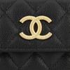 Chanel 23B Gold Buckle Quilted Caviar Leather Card Holder Women accessories Black AP3523-B13703-94305