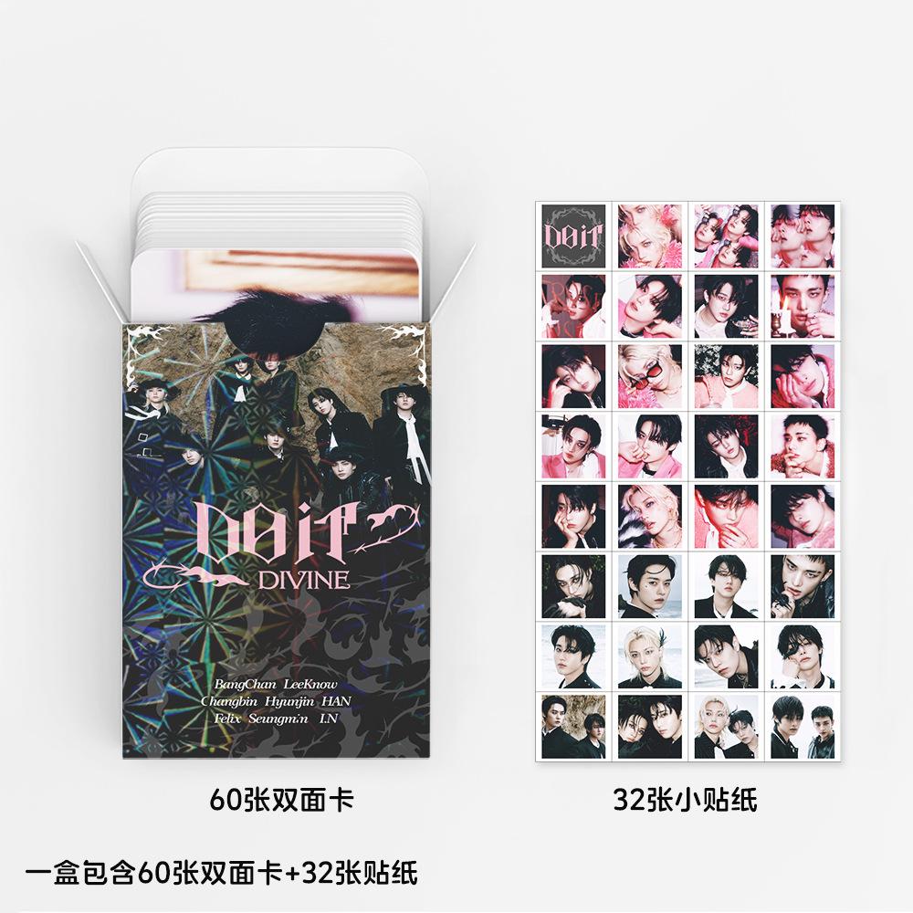 In Stock  Skzoo 92Pcs Stray Kids Doit Album Lomo Cards 60 Double-Sided Photo Cards +32 Stickers For Fans Collection