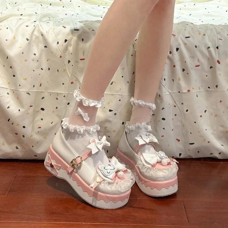 Милые туфли Мэри Джейн на толстом каблуке с круглым носком в японском стиле, женская повседневная обувь, мягкие и удобные ботинки для униформы JK