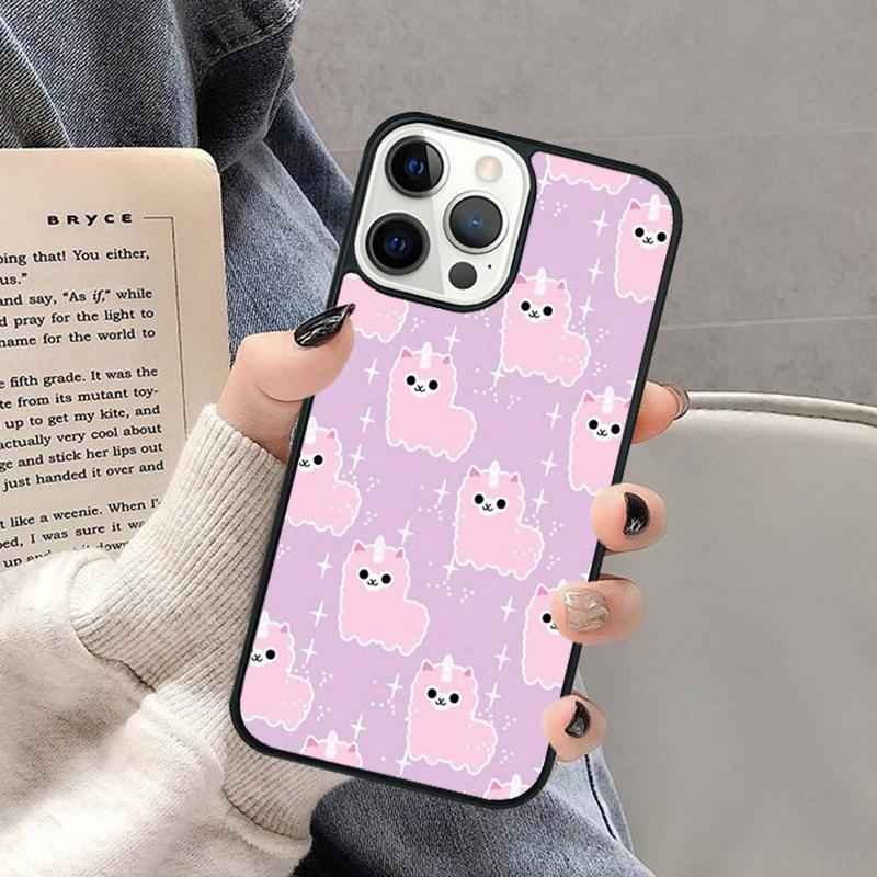 Милый Кавайный Чехол для Телефона с Ламой и Альпакой для iPhone 17 Air 16 16e 15 Plus для Apple 13 11 12 14 Pro Max Cover coque Shell
