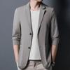 Men Suit Coat Formal Business Commute Style Long Sleeves Lapel Solid Color Thin Double Buttons Straight Loose Pockets Spring Fall Men Jacket