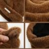 Bear Ears Knitted Cap Letter Winter Plush Hat Cute Cat Ears Hat  Female/Girls