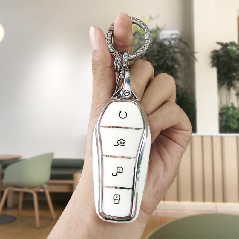 Подходит для чехла на ключ BYD Han Han EV Champion Edition - Специальный чехол для автомобиля с NFC-картой и пряжкой.
