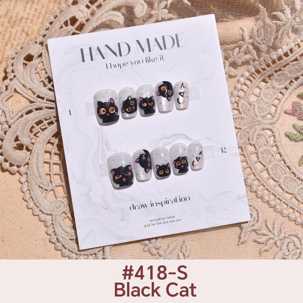 27Style Choice кошачий глаз накладные ногти короткие ручной работы накладные ногти с наклейками инструменты полное покрытие типсы с желеобразным клеем