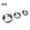 2Pcs Kennel Dog Bowls Stainless Steel Dog Crate Water Bowl Dog Feeder Food Holder Puppy Cage Hanging Feeding Bowls Secure Kennel Accessories