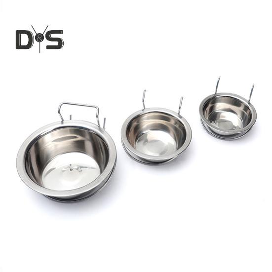 2Pcs Kennel Dog Bowls Stainless Steel Dog Crate Water Bowl Dog Feeder Food Holder Puppy Cage Hanging Feeding Bowls Secure Kennel Accessories