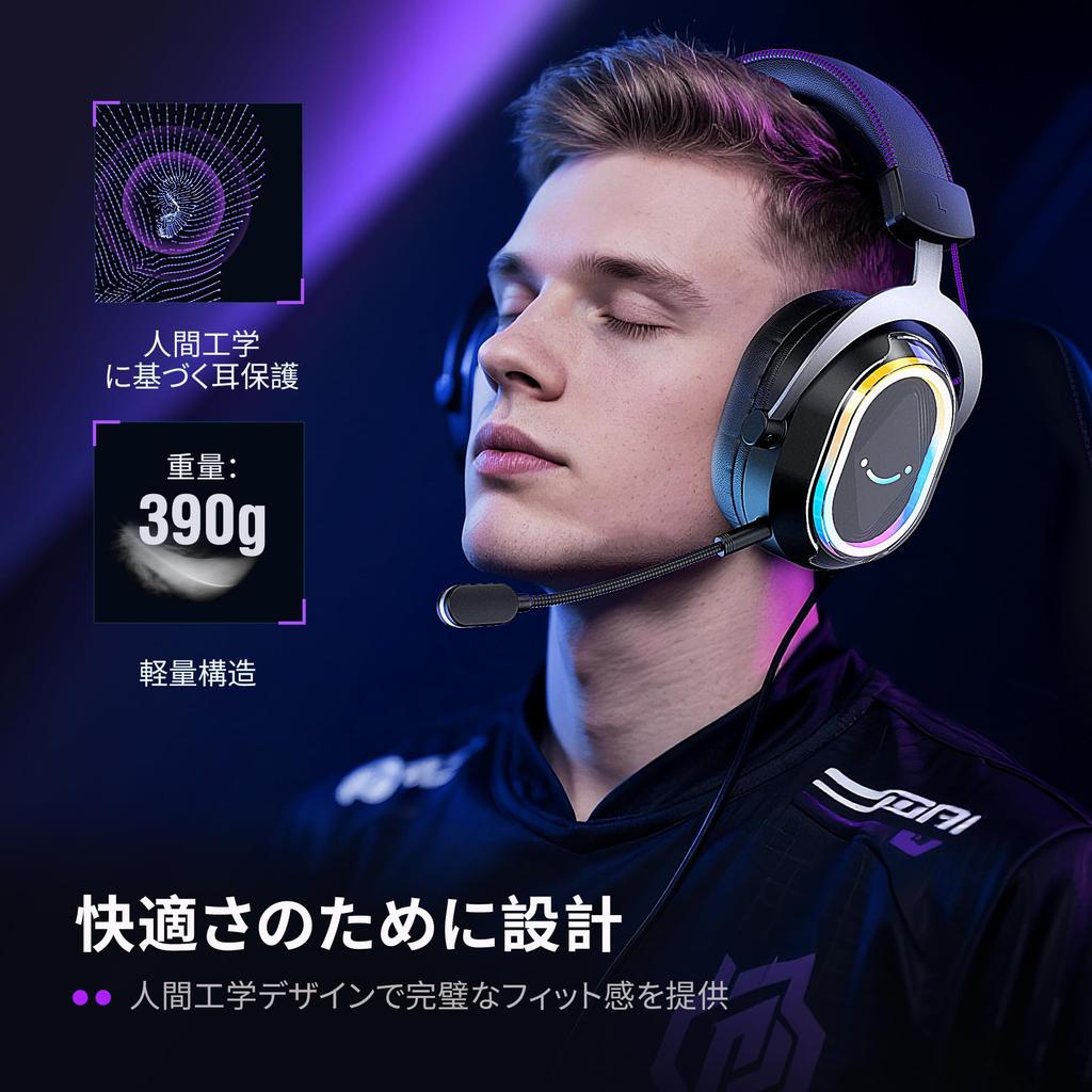 FIFINE Игровые USB Проводные Аудио Баланс Объемный Звук Совместимые с Игровыми и Прямыми Трансляциями Управляемая RGB Съемная Гарнитура H13BP, Подключение, Игра/Чат