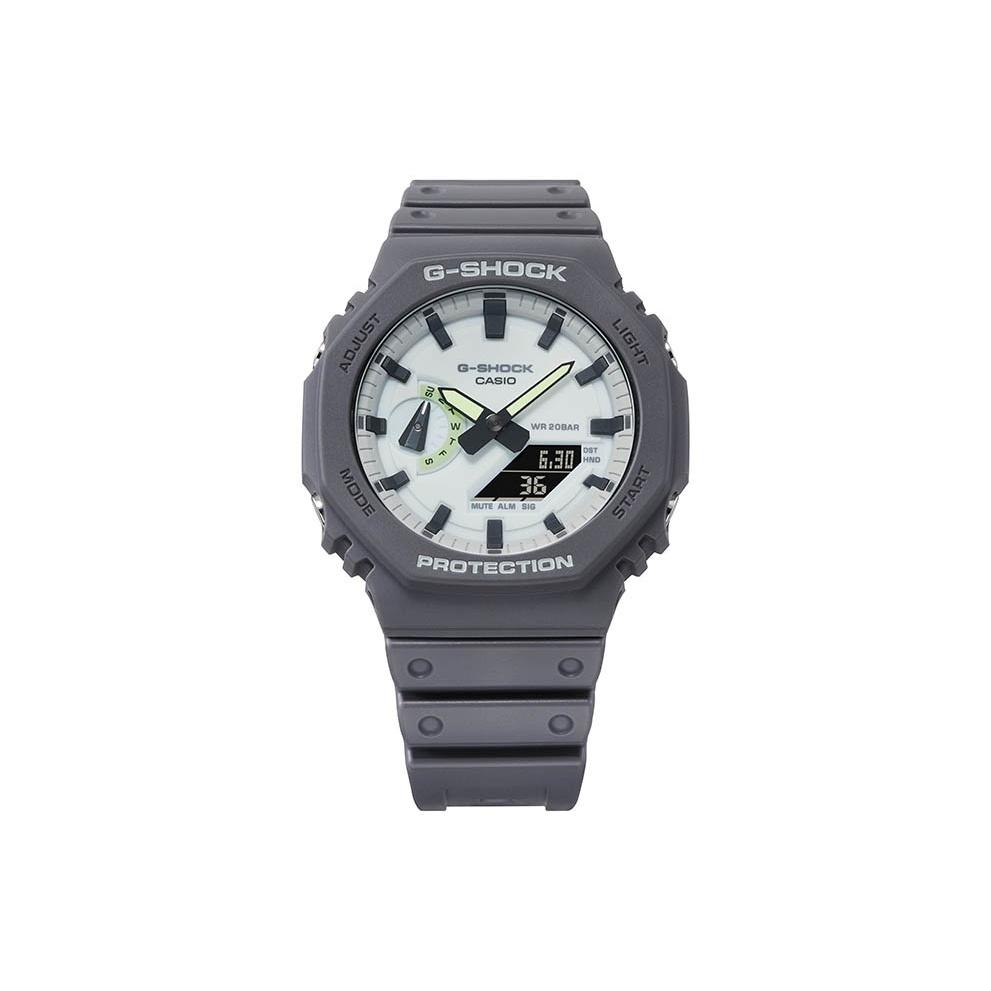 Casio Унисекс Серия с двойным дисплеем Жидкий кристалл/Аналоговый Серые часы GA-2100HD-8AP GA-2100HD-8AP